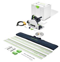 Festool 576707 110V TS 55 FEQ-Plus-FS Plunge-Cut Saw + 2 x 1.4m Guide Rail, 2 x Connectors, Pair Of Clamps & Rail Bag &pound;829.00